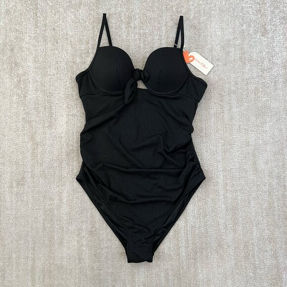 Summer Mae Other - NWT Summer Mae Maternity Ribbed One Piece Cutout Black Swimsuit M